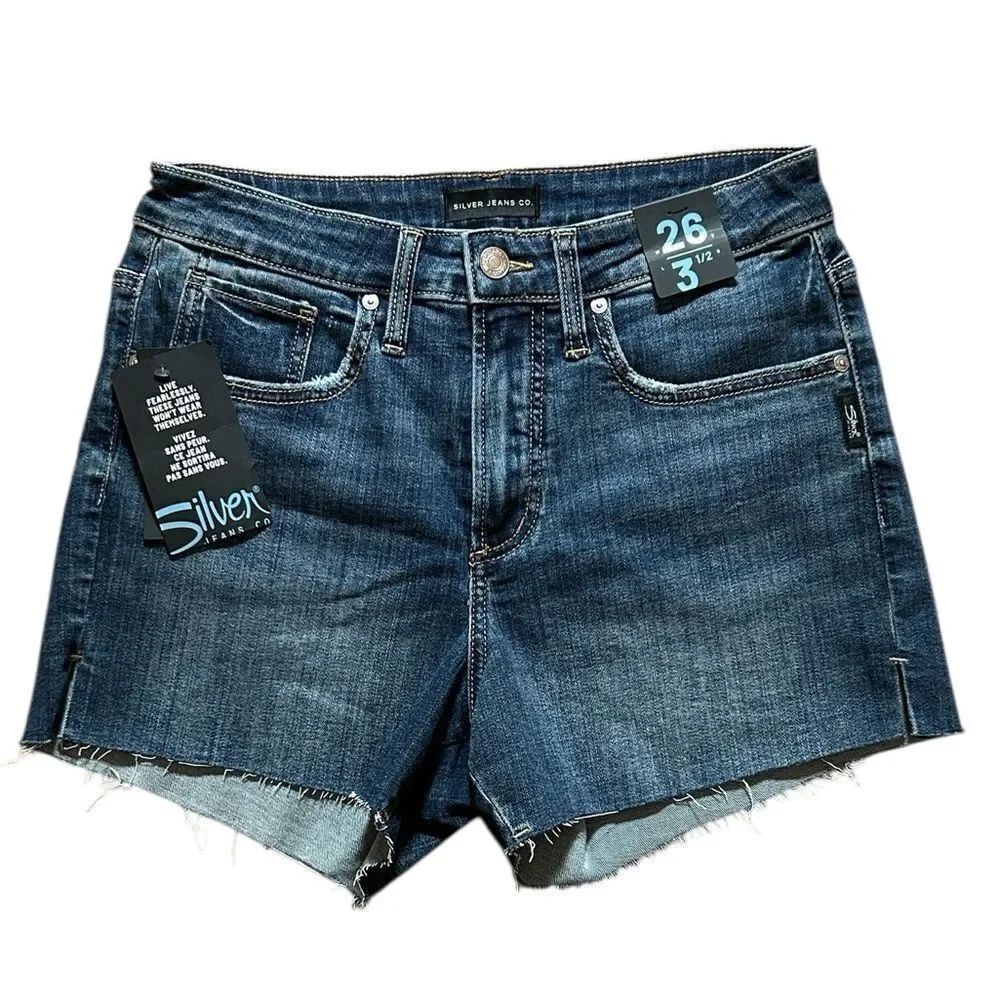 NEW Silver Beau Boyfriend High Rise Jean Shorts